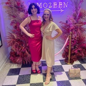 Champagne Silk Satin Tie Dress